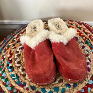 UGG red suede leather  clogs